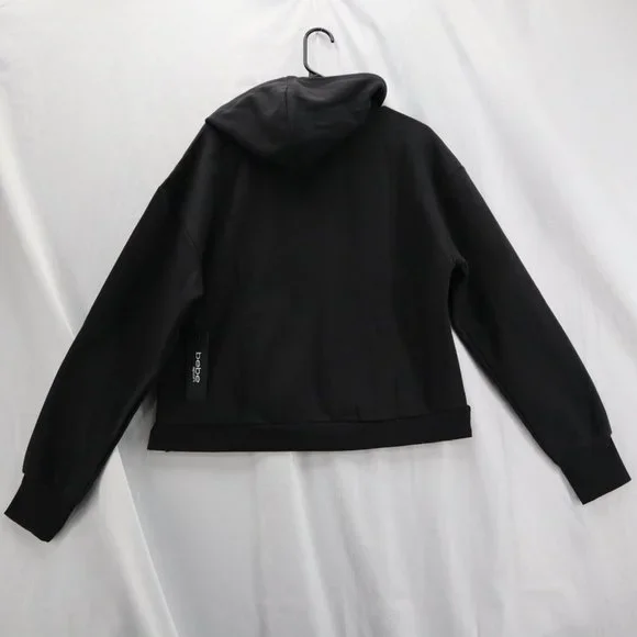 Bebe Womens Pullover Hoodie Sequin Logo Size XL Black Sweatshirt New - Picture 4 of 9